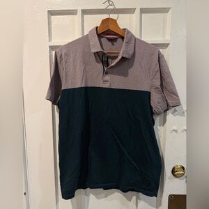 Ted Baker Two-Tone Polo Shirt in Black and Tan